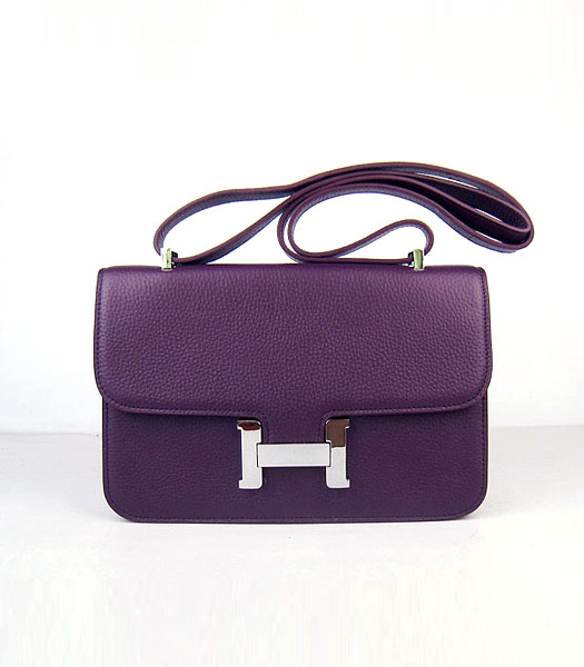 Hermes Constance Togo Leather Bag HSH020 Purple Silver